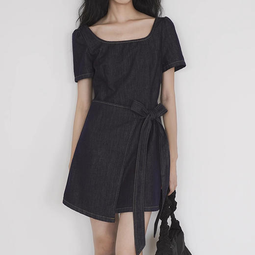 裁缝学苑AH11方领牛仔连衣裙纸样女装短袖裙子样板图纸 商品图3