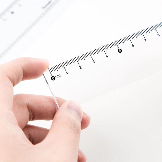 【广博】20cm/15cm直尺材质塑料尺测量绘图尺子刻度清晰加厚款波浪线 商品图3