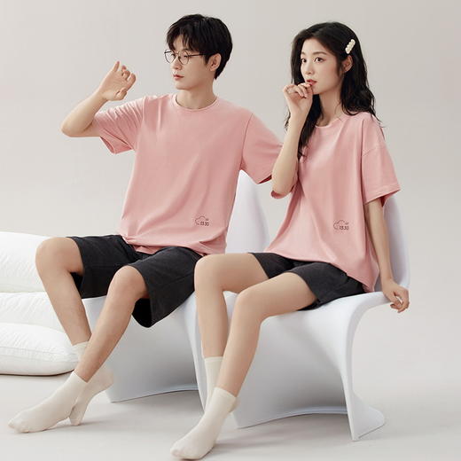 雀说 情侣睡衣夏季纯棉男款女士夏款 商品图2