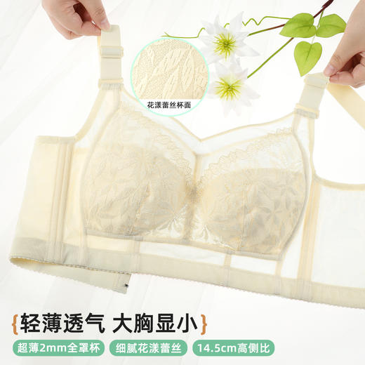 雅黛俪大胸显小显瘦夏季薄款文胸提拉防下垂调整型胸罩轻薄透气 商品图2