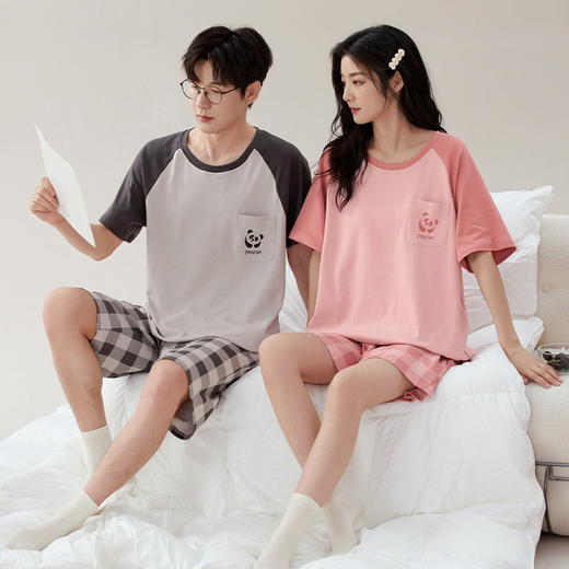 雀说 情侣睡衣夏季纯棉男款女士夏款 商品图3