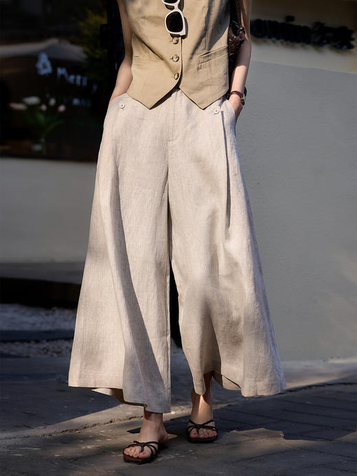 亚麻裤宽松筋骨感显瘦透气休闲阔腿裤25春夏女款！ 商品图5