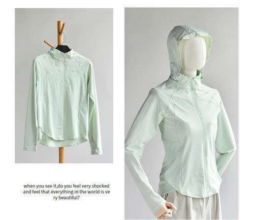 丁摩 【小蛮腰3.0】双C防晒衣修身立领运动外套女凉感连帽防晒服5ZF-B228 商品图5