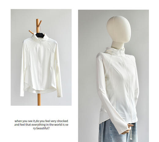 丁摩 【小蛮腰3.0】双C防晒衣修身立领运动外套女凉感连帽防晒服5ZF-B228 商品图6