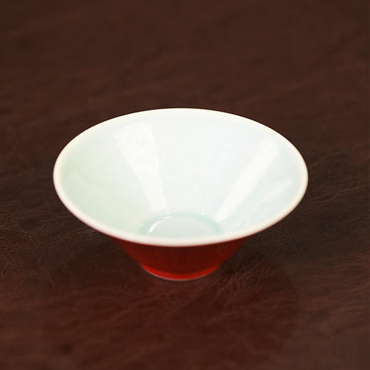 倚云煮泉内模印红釉斗笠杯-鱼藻纹 商品图3