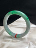 620120，58.6圈口，飘绿正圈平安镯，白底飘阳绿，色浓，底子细腻，有一处晶体纹 商品缩略图2