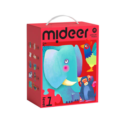 mideer弥鹿MD1473进阶拼图-1阶（简单动物）收纳袋版 商品图0