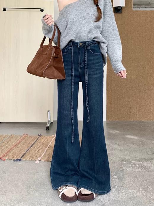 <曾小咸推荐>【腿精秘器】绑带微喇阔腿牛仔裤  商品图5