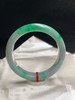 620120，58.6圈口，飘绿正圈平安镯，白底飘阳绿，色浓，底子细腻，有一处晶体纹 商品缩略图0