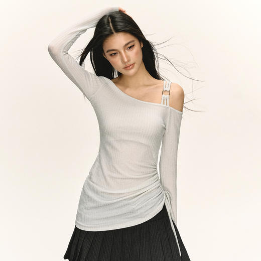 Ariseism  美式复古修身长袖t恤女2025春季新款上衣 商品图2