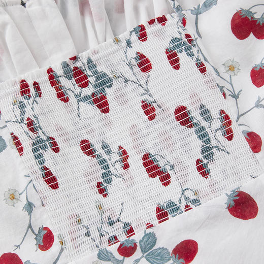 ROMI STUDIO“法式优雅”草莓手绘印花全棉细吊带连衣裙 RWCSLY3200(现货） 商品图4