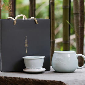 昌南茶杯陶瓷带过滤带盖景德镇影青单杯子家用办公泡茶杯禅意莲心 /厨具 /茶具 /茶杯