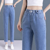 雀说天丝牛仔裤女薄款高腰新款显瘦直筒小个子九分冰丝哈伦裤潮AL025 商品缩略图1