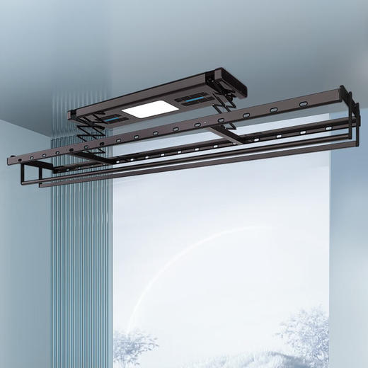 好太太（Hotata）电动智能隐形照明烘干风干杀菌语音全功能晾衣架 【GW-1285C】风干烘干+消毒照明 商品图1