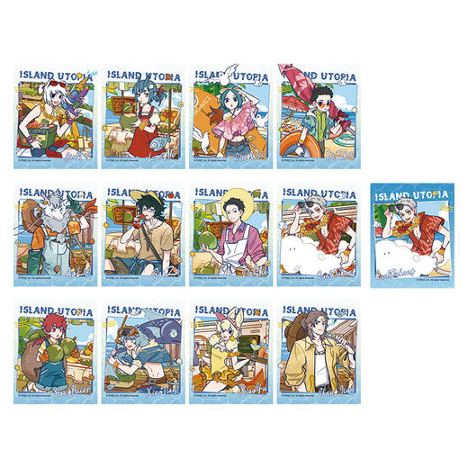 《非人哉官方店》海岛乌托邦系列拍立得盲盒原创镭射水波纹收藏卡 商品图4