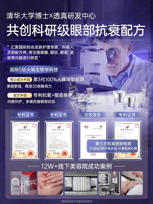 【淡化黑眼圈】重组胶原眼霜淡化黑眼圈细纹眼袋抗皱女去提拉紧致除神器官方正品 商品图4