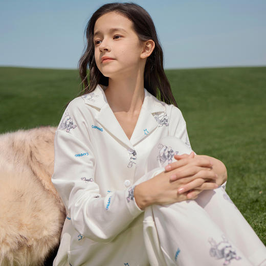 【春上新】8楼爱慕儿童Aimer Kids少女2件装-萌宠雪纳瑞开衫长袖套装AJ143F531，吊牌价899元 商品图3