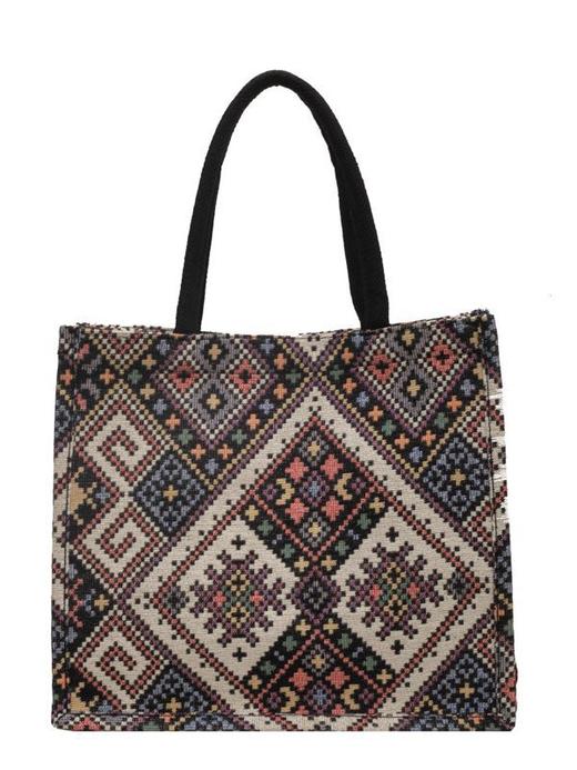 【大容量单肩托特包包女】新款时尚通勤帆布包 编织方包时尚手提妈咪包 商品图4