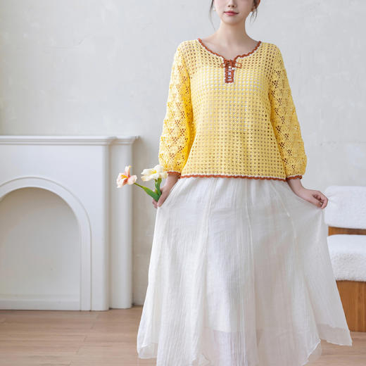 苏苏姐家悦夏蕾丝衣手工DIY编织钩针衣服毛线团自制材料包 商品图2