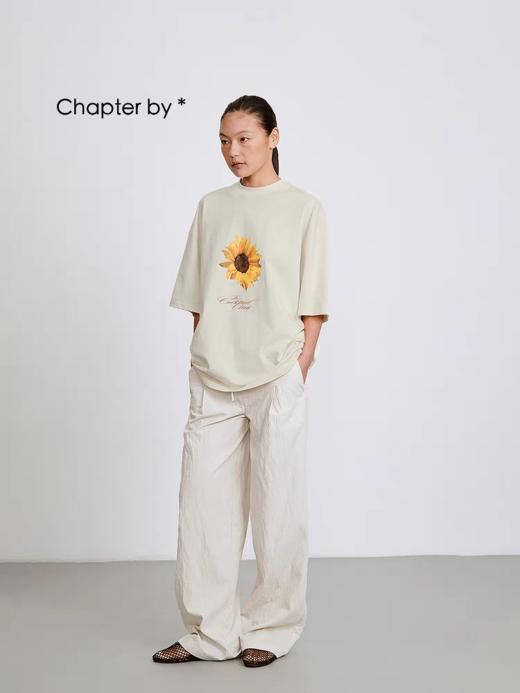 Chapter by/CB202412042/英文字体向日葵印花短袖 商品图2