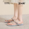 ZHR则则蝴蝶水钻夹趾凉鞋女鞋2025夏季新款时髦简约百搭平底拖鞋 商品缩略图3