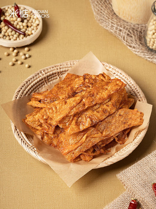【米惦基本豆皮】手撕豆皮香辣片解馋小零食辣条小吃 商品图12