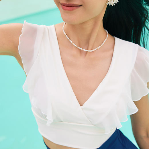 sisia2025新款泳衣女士高级感高腰显瘦性感v领绝美泡温泉分体泳衣SWT24-11A 商品图6