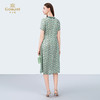 乔万尼新款100%真丝V领修身印花中长款连衣裙ED2E403 商品缩略图4