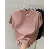 百媚生 圆领宽松无袖T恤夏季薄款闪烁亮丝针织衫7717 商品缩略图4