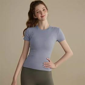 【147元任选3件】跃牌【蚂蚁运动】系列 瑜伽短袖紧身显瘦裸感高弹运动跑步t恤DST2766（活动产品，收货7天内支持退换）