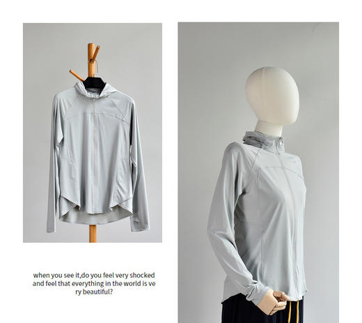 丁摩 【小蛮腰3.0】双C防晒衣修身立领运动外套女凉感连帽防晒服5ZF-B228 商品图9