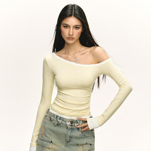 Ariseism  美式复古修身长袖t恤女2025春季新款上衣 商品图3