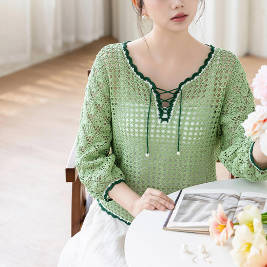 苏苏姐家悦夏蕾丝衣手工DIY编织钩针衣服毛线团自制材料包 商品图3