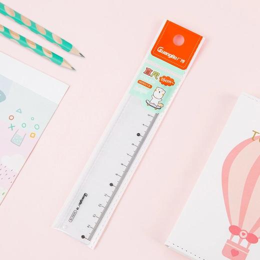 【广博】20cm/15cm直尺材质塑料尺测量绘图尺子刻度清晰加厚款波浪线 商品图2