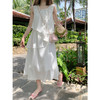 <曾小咸推荐>白色度假风不规则无袖连衣裙 商品缩略图1