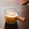 【木柄玻璃小奶盅】相思木手柄奶盅盎司杯高硼硅耐热玻璃带刻度浓缩咖啡萃取量杯奶杯75ML 商品缩略图6