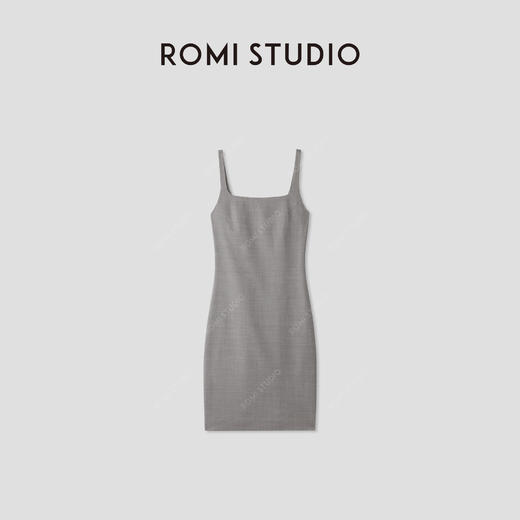 ROMI STUDIO“简约优雅”绵羊毛混纺花纱方领背心连衣裙 RWCRLT2723(现货） 商品图0