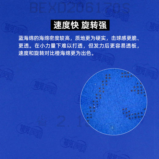 DHS红双喜蓝省乒乓球胶皮蓝海绵省套狂飚3省套狂飙3省队狂3省狂三蓝海绵粘性反胶乒乓球套胶 商品图1