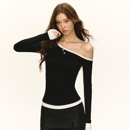 Ariseism  美式复古修身长袖t恤女2025春季新款上衣 商品图1