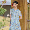 佐尔美气质碎花100%桑蚕丝连衣裙女M52LS34 商品缩略图0