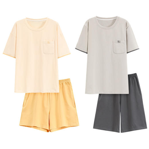 雀说 情侣睡衣夏季纯棉男款女士夏款 商品图4