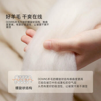 水星家纺被子100%澳洲纯羊毛被子冬季冬被芯加厚被子被芯200x230cm约7.4斤 /床上用品 /被子 /羊毛/驼毛被 商品图0