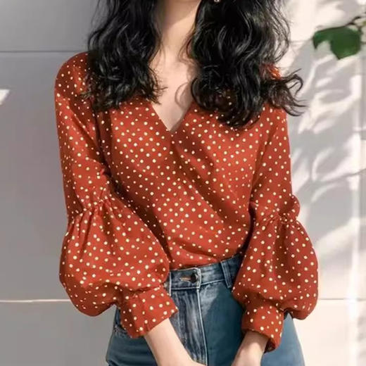 裁缝学苑AQ474V领灯笼袖衬衫纸样女装衬衣上衣服装打板版型图纸 商品图2