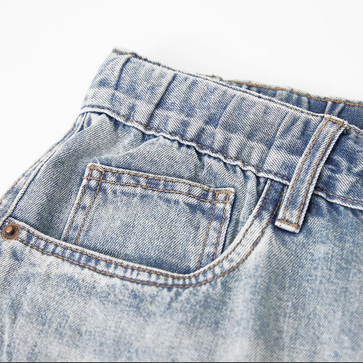 【新品上新】HX 夏季水洗弯刀牛仔长裤宽松Z201520012101 商品图10