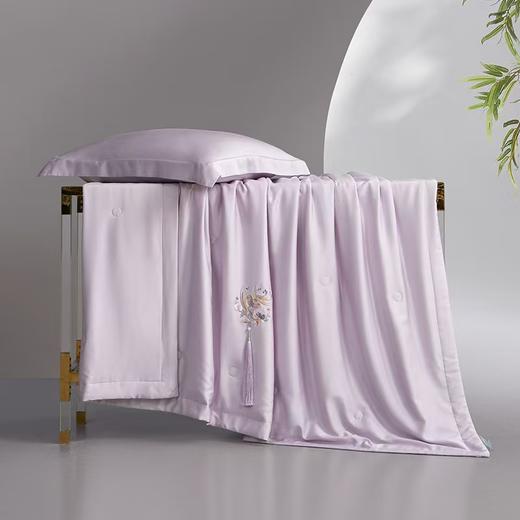 梦洁 01844 天丝棉水洗有机纯蚕丝夏被：中国 蒸蒸日上（烟紫) 商品图2