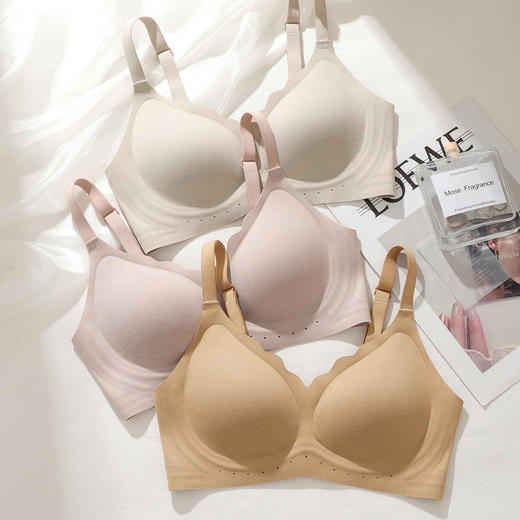 【无痕粉底液内衣】时尚浪花软支撑聚拢内衣女裸感舒适无钢圈文胸长歌绮梦 商品图7