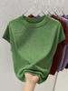 百媚生 圆领宽松无袖T恤夏季薄款闪烁亮丝针织衫7717 商品缩略图5