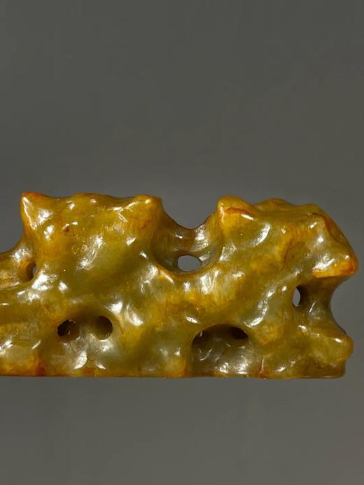 黄沁白玉镂雕奇石石形笔搁，顺丰包邮 商品图6