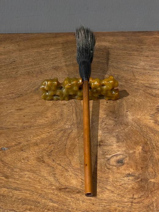 黄沁白玉镂雕奇石石形笔搁，顺丰包邮 商品图4