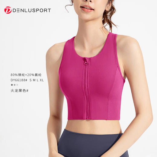 高强度运动内衣女前拉链瑜伽背心防震跑步健身文胸外穿 DY66188 商品图8